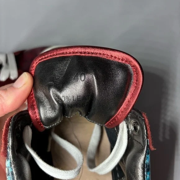 Zadig and Voltaire Sneakers 9.5 10 Leather Low Top Trainers Metallic Party Nash - Picture 8 of 9